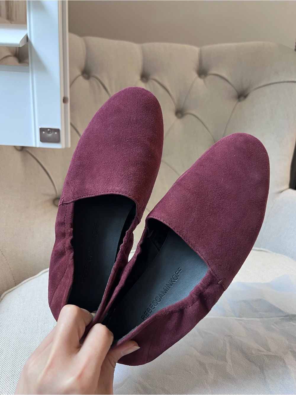 Rebecca Minkoff Plum Suede Slip-On Flats